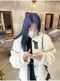 ネイビーブルー_韓国ヘアー