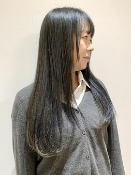 フォーク FOLK 【FOLK】透明感ブルーグレー☆似合わせストレートロング♪