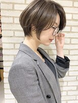 大人可愛い小顔ひし形クビレ丸みボブ20代30代40代大人ショート