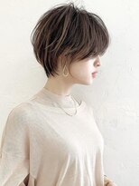 可愛い耳掛けひし形くびれ丸みボブ/20代/30代/40代/ハイライト