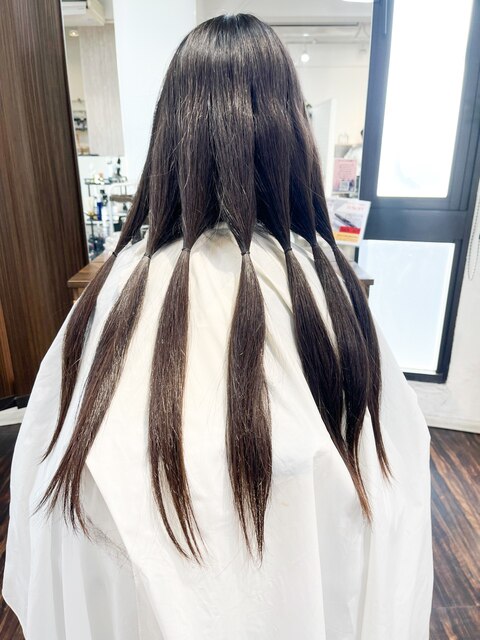 ヘアドネーションでロングヘアをショートボブに