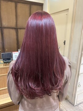 ネオリーブカップ 町田店(Neolive capu) ブリーチ無し/ダブルカラー/赤髪