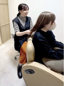 エマヘアーアトリエ 大在店(Emma hair Atelier)の写真/【半個室】一人ひとりの好みや骨格に合わせてカット★ナチュラルな”オトナ可愛い”スタイルへ