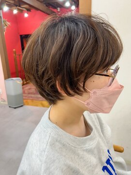 アイエン(aien) 丸みマッシュショート×ニュアンスパーマ