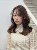 顔まわりカット/レイヤーカット/グレージュ/韓国風ヘア
