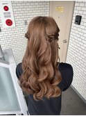 ハーフツイン ハーフアップ 巻きおろし デートヘア