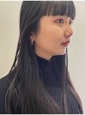 ぱっつん前髪　ワイドバング　ナチュラルモード　ケアストレート