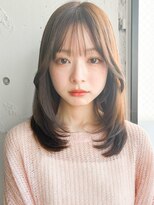 ◎ミニウルフホワイトグレージュデジタルパーマチェリーブラウン