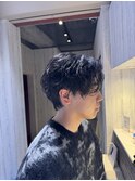 緩め波巻きスパイラルセンターパート韓国風スパイラルパーマ