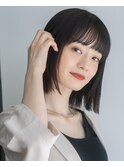 似合わせカット　ロブ　ミディアム　外ハネ　メルティカラー