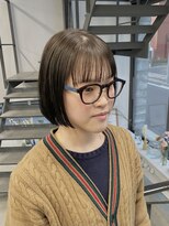 ヘアー アイス 御器所本店(HAIR ICI) 大人可愛い透明感カラーオリーブベージュ×ミニボブ