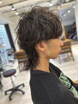 マスカリ(muscali) Ryoメンズカットウルフヘアパーマウエットヘアマッシュ