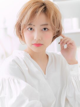 カバーヘア 上尾西口店(COVER HAIR) ★ハイトーンカラーコーラルオレンジ抜け感ショート20代30代★1