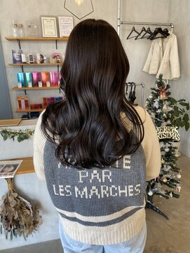 シェル 津山の手店(shel) ◎艶めくラベンダーピンクで大人可愛い小顔レイヤーロング