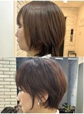 30代40代50代白髪ぼかし丸みショートくびれショート