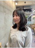 顔周りレイヤー/似合わせカット/ブリーチなし/恵比寿/代官山