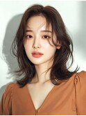 韓国ハッシュカット×艶ショコラベージュカーテンバング高崎