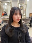 【古澤】就活用暗過ぎない透明感 オリーブグレージュ レイヤー