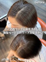 セレスト 福岡天神店(CELESTE)&nbsp;＊白髪を活かしたベージュ×イノアカラー＊before→after＊