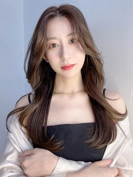 アイティーバイアルバム 藤沢店(IT by ALBUM) 中韓MIX_チェリーブラウンフェミニンロングダークアッシュ_9252