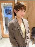 "久保田"顔まわり小顔カット切りっぱなしぷつっとボブヘア