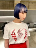 デザインカラーレイヤーカットウェットヘア夏オリーブベージュ