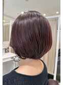 大人ボブ ハイライトブラックチェリー