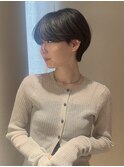 ショートパーマ銀座メガネ女子丸みショート大人可愛い小顔カット