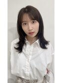 ミディアムレイヤー 暗めカラー 韓国ヘア アッシュブラウン