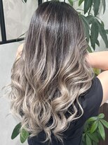 ベルヘアーデザイン 堺東(Belle hair Design)&nbsp;バレイヤージュシャドールーツイルミナカラー韓国風堺東オリーブ