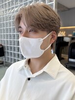 サンクマーケット 渋谷(cinq MARKET) メンズミルクティーベージュコンマヘアアッシュグレージュカラー