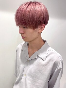 キャパ セントラル 天神 大名店(CAPA central) ピンクベージュ マッシュ ブリーチ ツーブロック ブリーチ