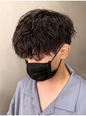 ツイストスパイラル/スパイラルパーマ/メンズ/マッシュ/眉毛