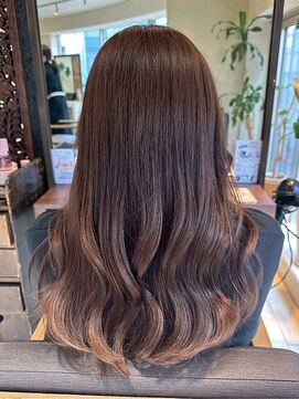 ヘアリゾート粋 ティガ 池袋店(tiga) 艶髪ウェーブ/ブラウン/レイヤーカット/髪質改善