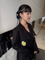 アクシス 栄店(`AXIS)&nbsp;馬渕ミルクティーブロンド/ダークブルー/デジタルパーマ/栄