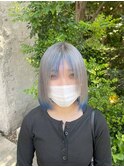 ハッシュカットグレージュデザインカラーツートンカラー