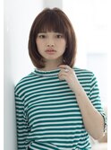 マッシュオン眉厚めバング簡単スタイリング内巻きミディアム