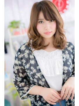 ミック ヘアアンドビューティー 大山店(miq  Hair&Beauty) ゆるふわボリューム♪斜めバングハイライト大人ガーリーa1