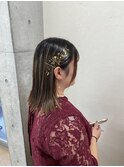 箔付きタイトヘアアレンジ/大宮東口タイトヘアアレンジ