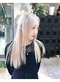 ホワイトカラーブロンドハイトーンケアブリーチダブルカラー艶髪