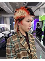 レコ 渋谷(LECO) オレンジブロンドブラック3トーンデザインカラー