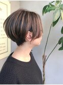 バレイヤージュショートボブ