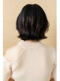 黒髪アッシュウェットヘア外ハネ小顔ボブウルフ312X上尾30代40代