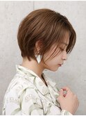 ショートボブ　丸みショート　前髪なしショート　奈良　田村梨乃