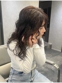 レイヤー ゆるふわパーマ 顔まわりカット セット簡単