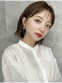 大人可愛い小顔ショートボブチョコレートカラーMINX知念