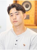 メンズショート ラフワンカール センターパート