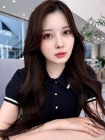 【MINX】くびれヘアアプリコットオレンジハイライトカラー_銀座