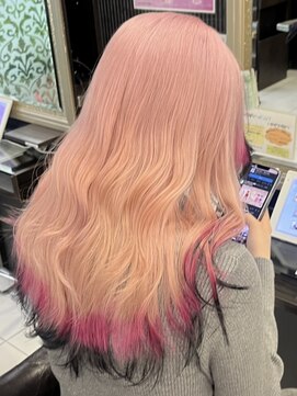 プライズ 錦糸町北口店(prize) ホワイトピンク/エンドカラー/デザインカラー【錦糸町北口】hina