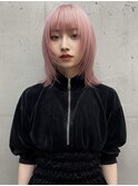 ハッシュカット　ハイトーンピンク